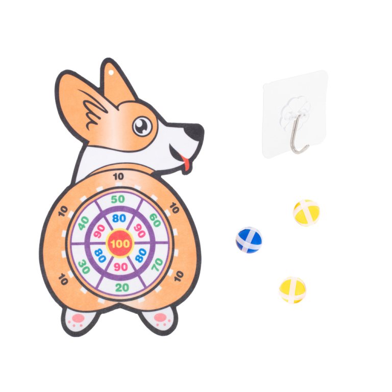 Tarcza Dart z rzutkami piłkami na rzep corgi