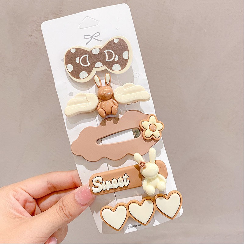 Zestaw 5 sztuk spinek 5w1 wsuwek do włosów sweet KRÓLICZKI SP279 - obrazek 2