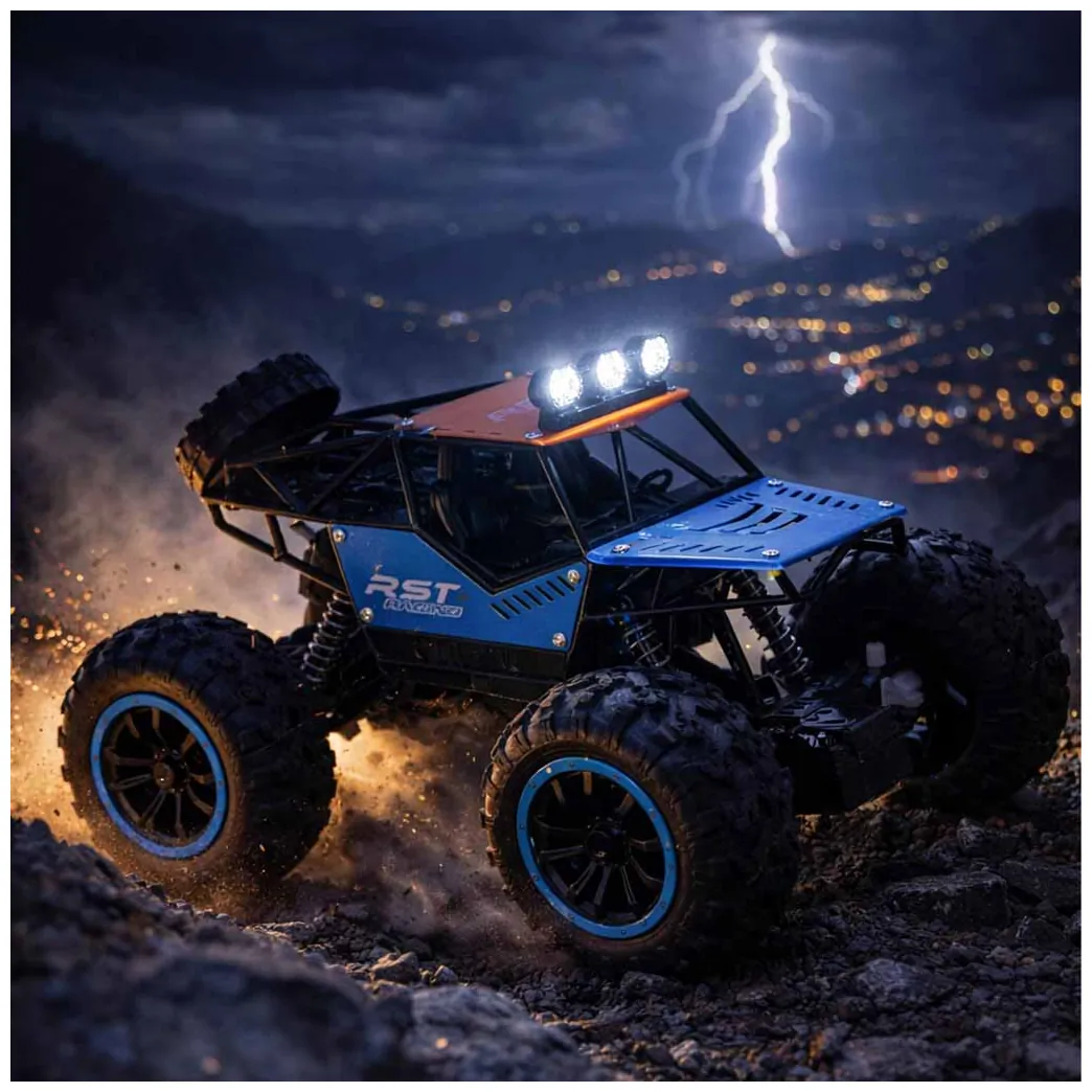 Samochód zdalnie sterowany terenowy off-road z amortyzatorami i światłami - obrazek 13