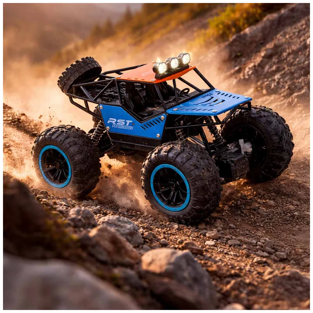 Samochód zdalnie sterowany terenowy off-road z amortyzatorami i światłami - obrazek 14