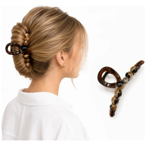 Spinka do włosów brąz XL elegancka klamra