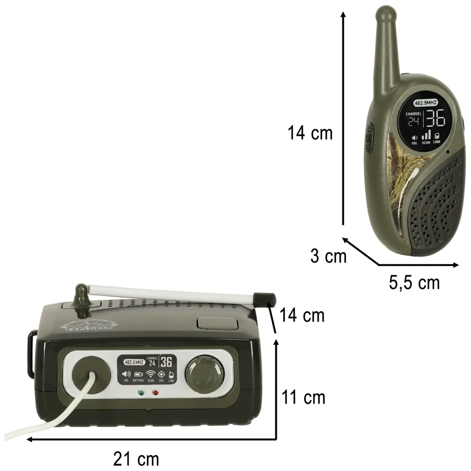 Wojskowy zestaw walkie talkie dla dzieci z centralą, zasięg 333 m, khaki - obrazek 8