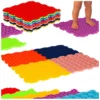 Mata sensoryczna puzzle montessori do masażu stóp 8 elementów kolorowe