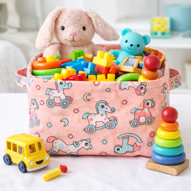 Pojemnik na zabawki, kosz materiałowy, worek na pranie KONIKI OR51WZ2 - obrazek 3