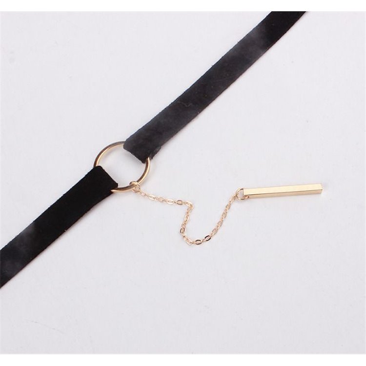 NASZYJNIK CHOKER WPADAJĄCY CZARNY - obrazek 3