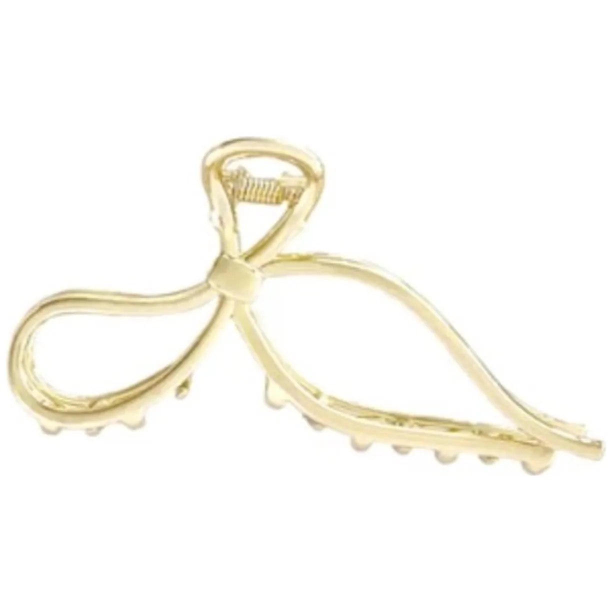Elegancka metalowa spinka do włosów w kształcie kokardy złota XL 11,5 cm - obrazek 2