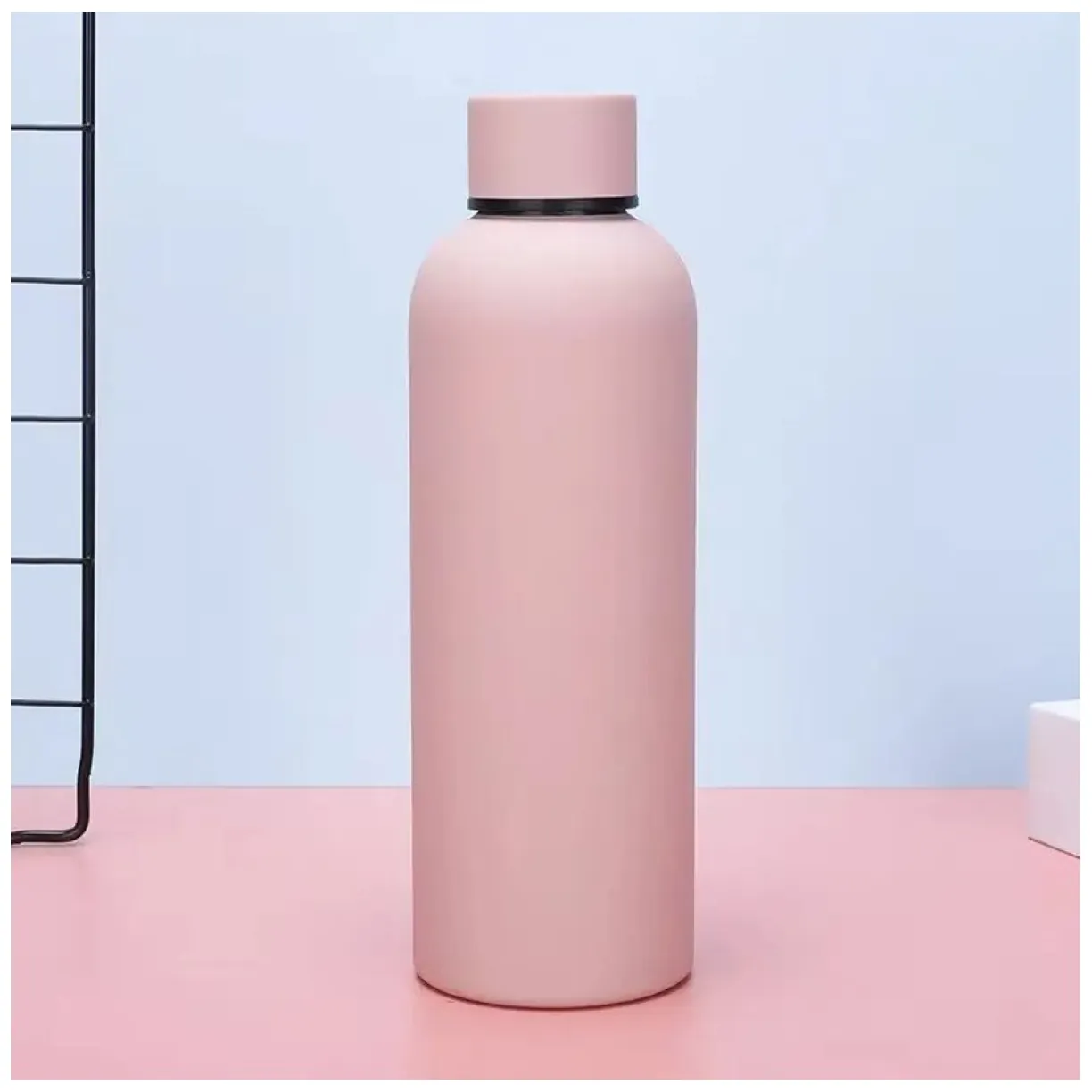 Bidon, butelka termiczna 500ML, stal nierdzewna z powłoką SOFT TOUCH jasny róż BD46R - obrazek 3