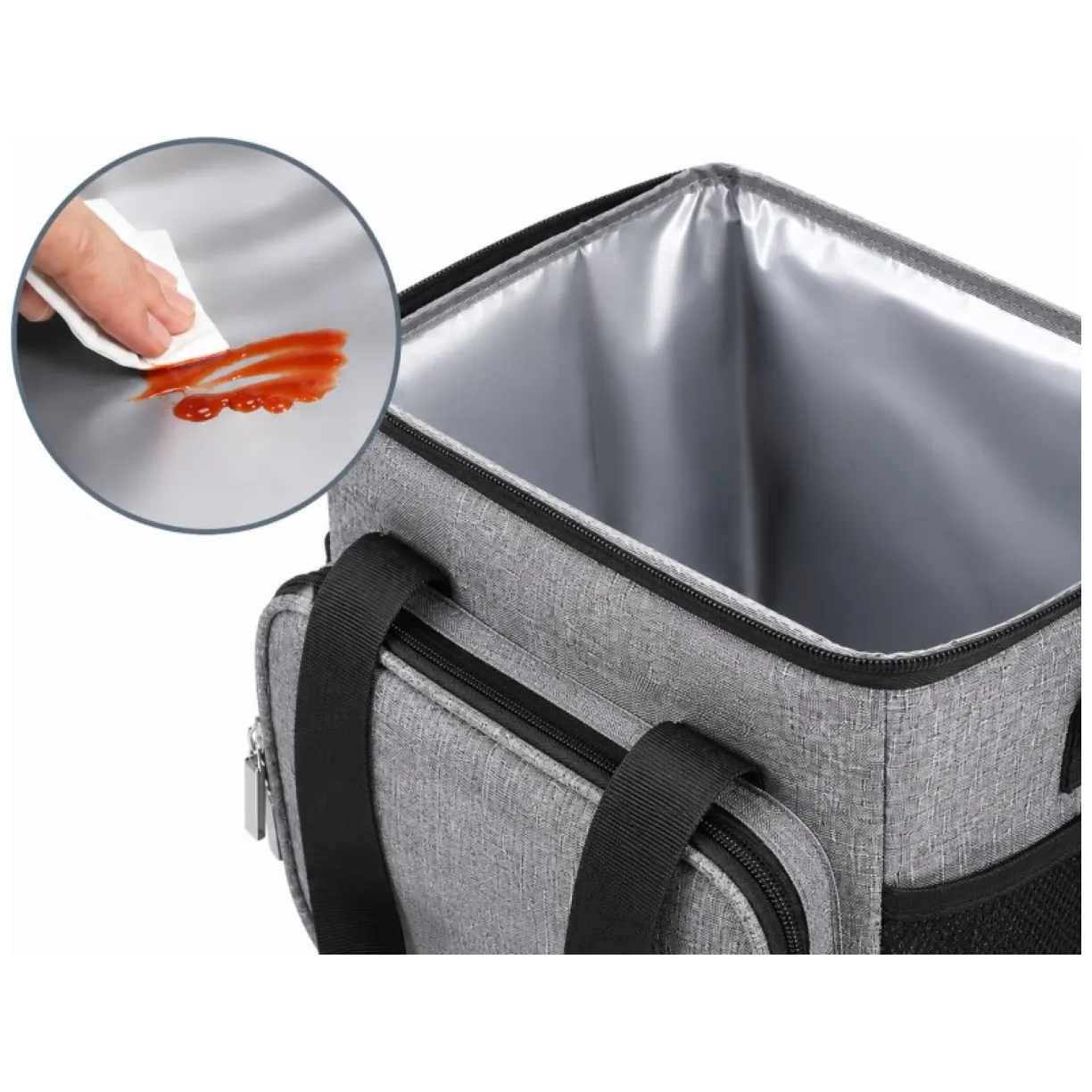 Torba termiczna do przenoszenia żywności LUNCH BOX 15l + 2 wkłady chłodzące KP06SZ - obrazek 5