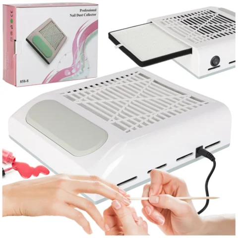 Pochłaniacz pyłu do paznokci manicure 80W filtr kasetowy bezworkowy