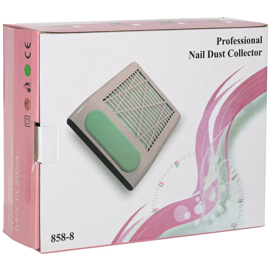 Pochłaniacz pyłu do paznokci manicure 80W biały filtr kasetowy bezworkowy - obrazek 10