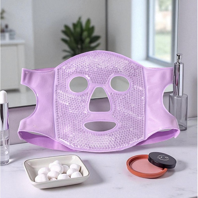 Dwustronna, żelowa chłodząco - rozgrzewająca maseczka na twarz, relaksująca AK22FIO - obrazek 2