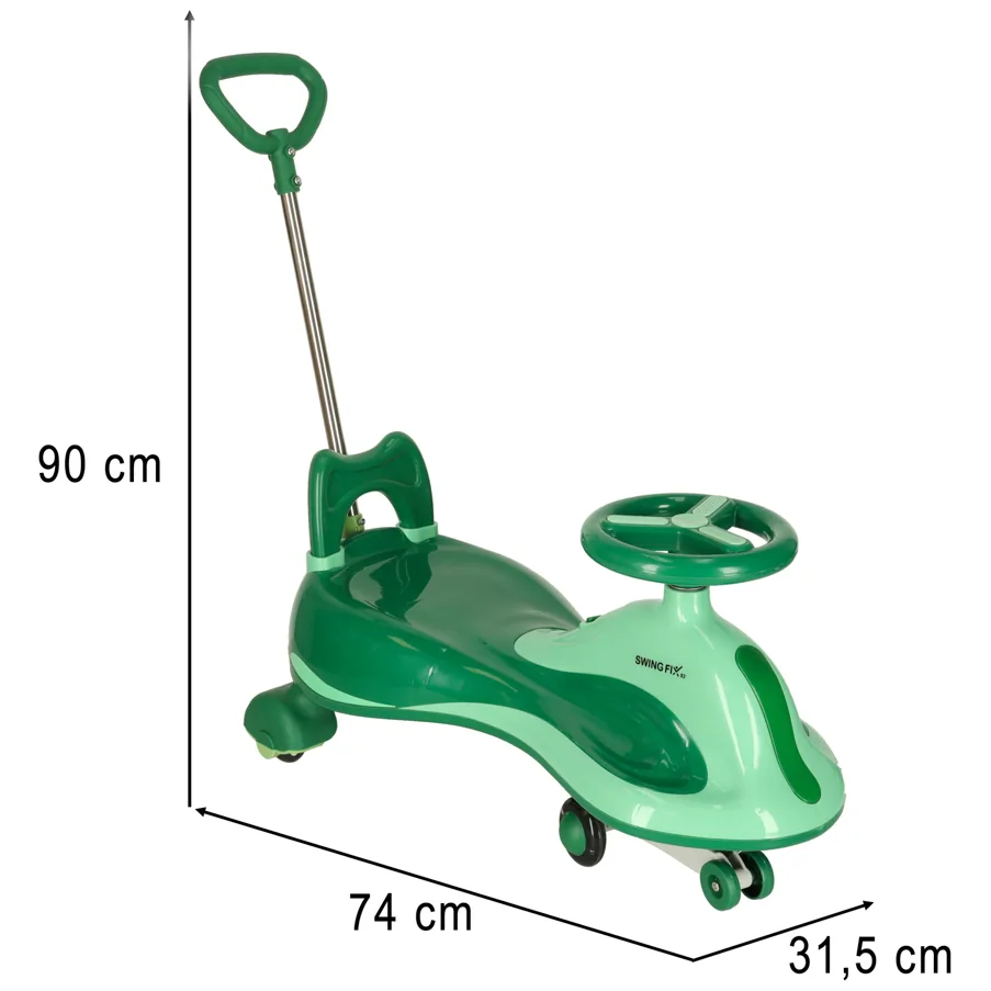 Jeździk grawitacyjny LED Swing FIX S2 skuter z rączką zielony max 100kg - obrazek 12