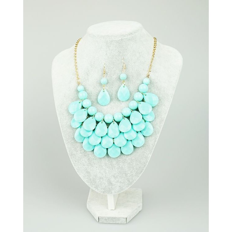 Naszyjnik Kolia łezki geometria z kolczykami N212