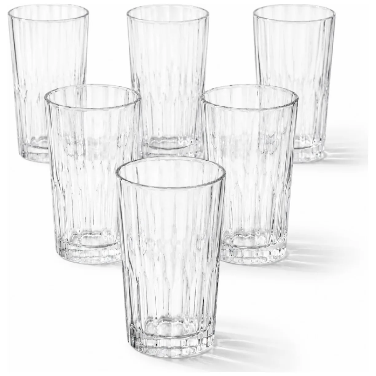 Zestaw 6 szt szklanek ryflowanych do latte, drinków, wysoka, 320ml - obrazek 6