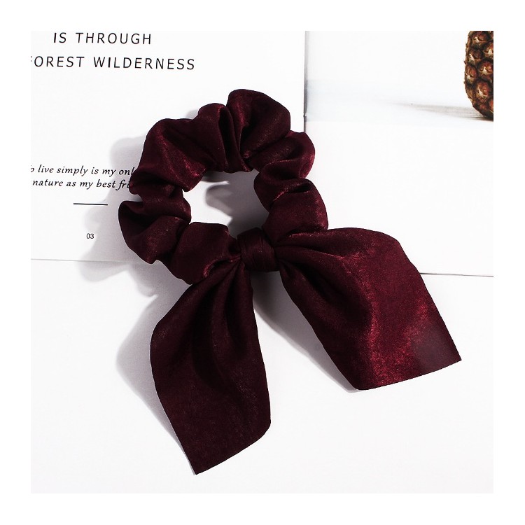 Gumka do włosów apaszka krótka bordowa PIN UP GUM75BOR - obrazek 2