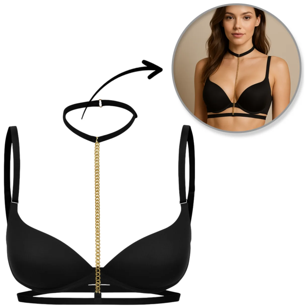 Ozdobny CHOKER do biustonosza ALICE Z PUDEŁKIEM