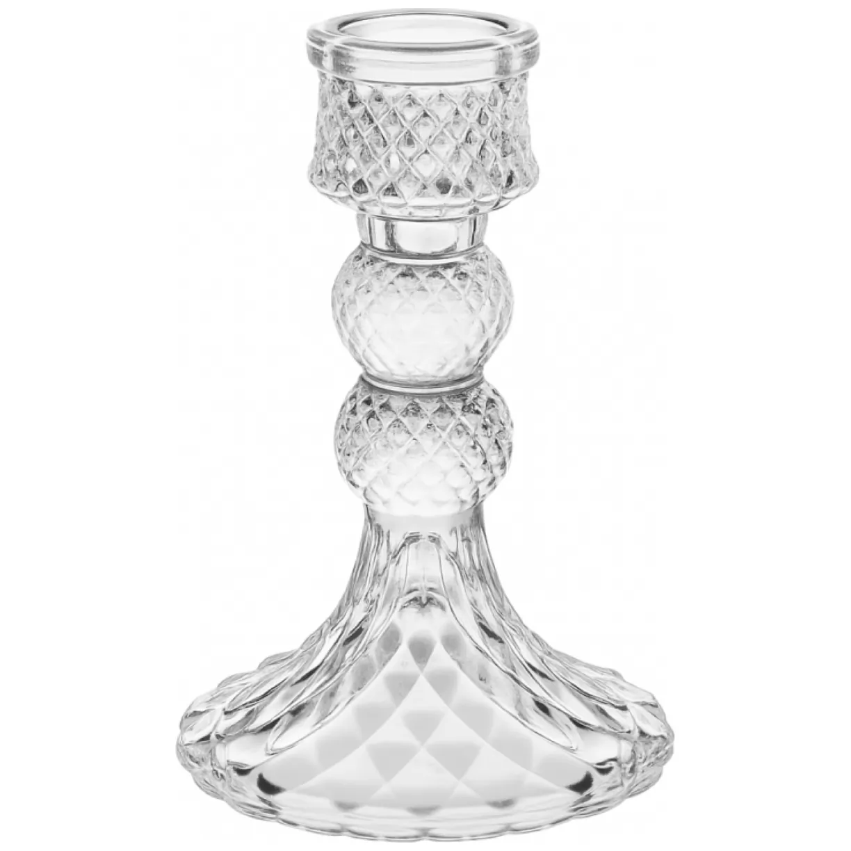 Świecznik dekoracyjny, szklany Glamour 12,5 cm - SW14 - obrazek 2
