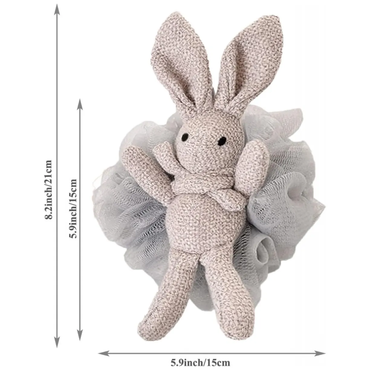 Szczotka gąbka do mycia ciała BUNNY na mokro XL 15cm falbanki - obrazek 2