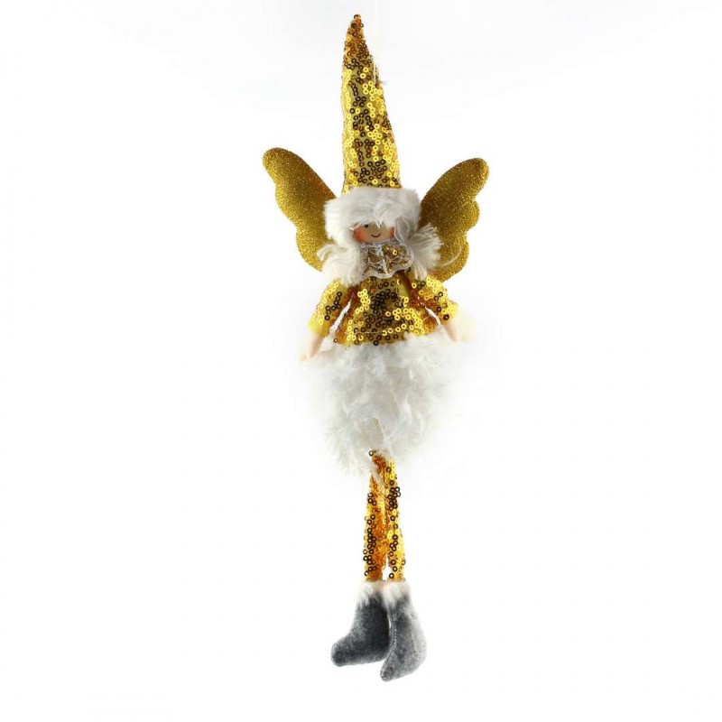 ANIOŁ ŚWIĄTECZNY BOŻE NARODZENIE siedzący 34 cm Z PLUSZU ASN02Z - obrazek 3