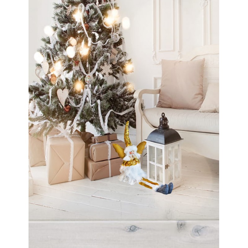 ANIOŁ ŚWIĄTECZNY BOŻE NARODZENIE siedzący 34 cm Z PLUSZU ASN02Z - obrazek 5