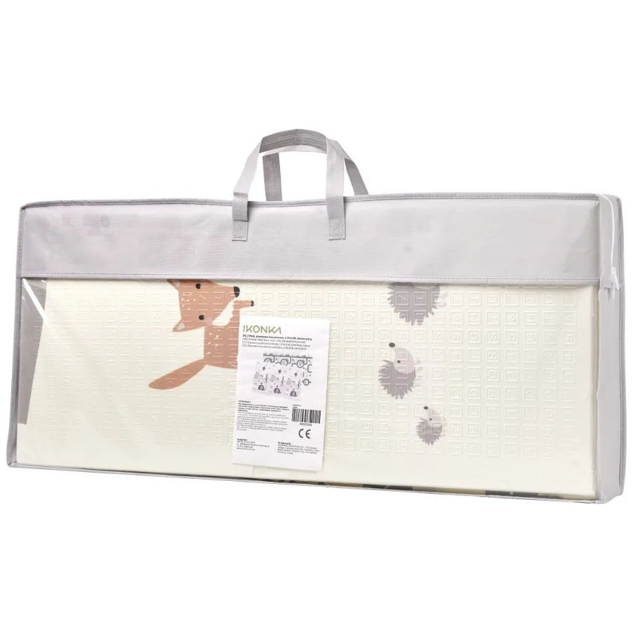 Piankowa mata edukacyjna dwustronna składana 180x200 cm - słonie i las - obrazek 4