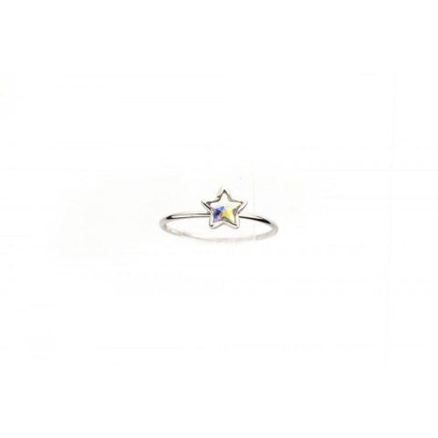 PIERŚCIONEK KRYSZTAŁEK SWAROVSKI STAL PLATEROWANA BIAŁYM ZŁOTEM PST459, Rozmiar pierścionków: US6 EU11