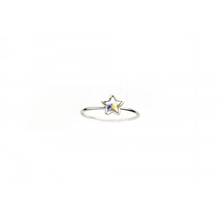 PIERŚCIONEK KRYSZTAŁEK SWAROVSKI STAL PLATEROWANA BIAŁYM ZŁOTEM PST459, Rozmiar pierścionków: US9 EU20