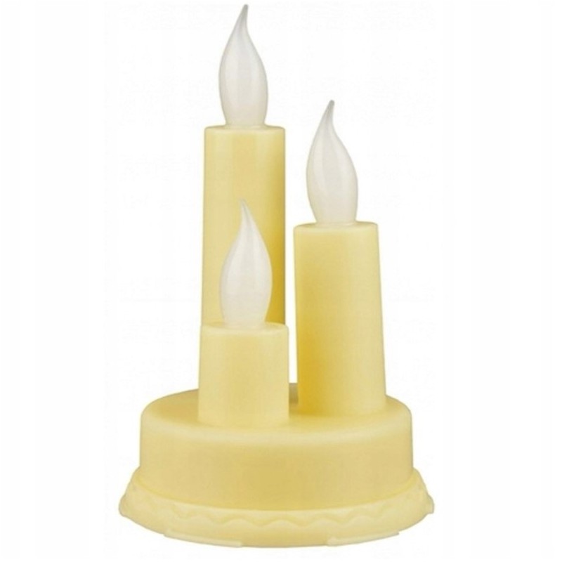 ŚWIECZKA, wkład LED na baterię KREMOWA, MIGAJĄCY KNOT ciepły biały 13,5 cm LAMP41K - obrazek 2