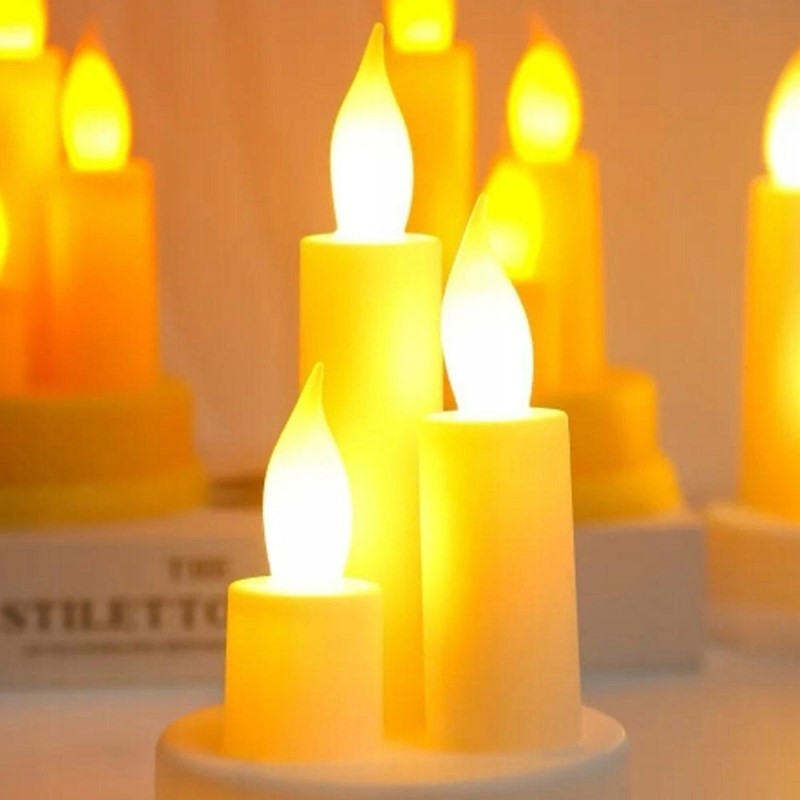 ŚWIECZKA, wkład LED na baterię KREMOWA, MIGAJĄCY KNOT ciepły biały 13,5 cm LAMP41K - obrazek 3