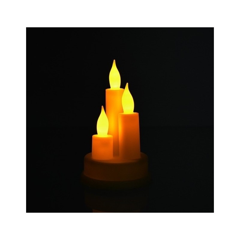 ŚWIECZKA, wkład LED na baterię KREMOWA, MIGAJĄCY KNOT ciepły biały 13,5 cm LAMP41K - obrazek 4