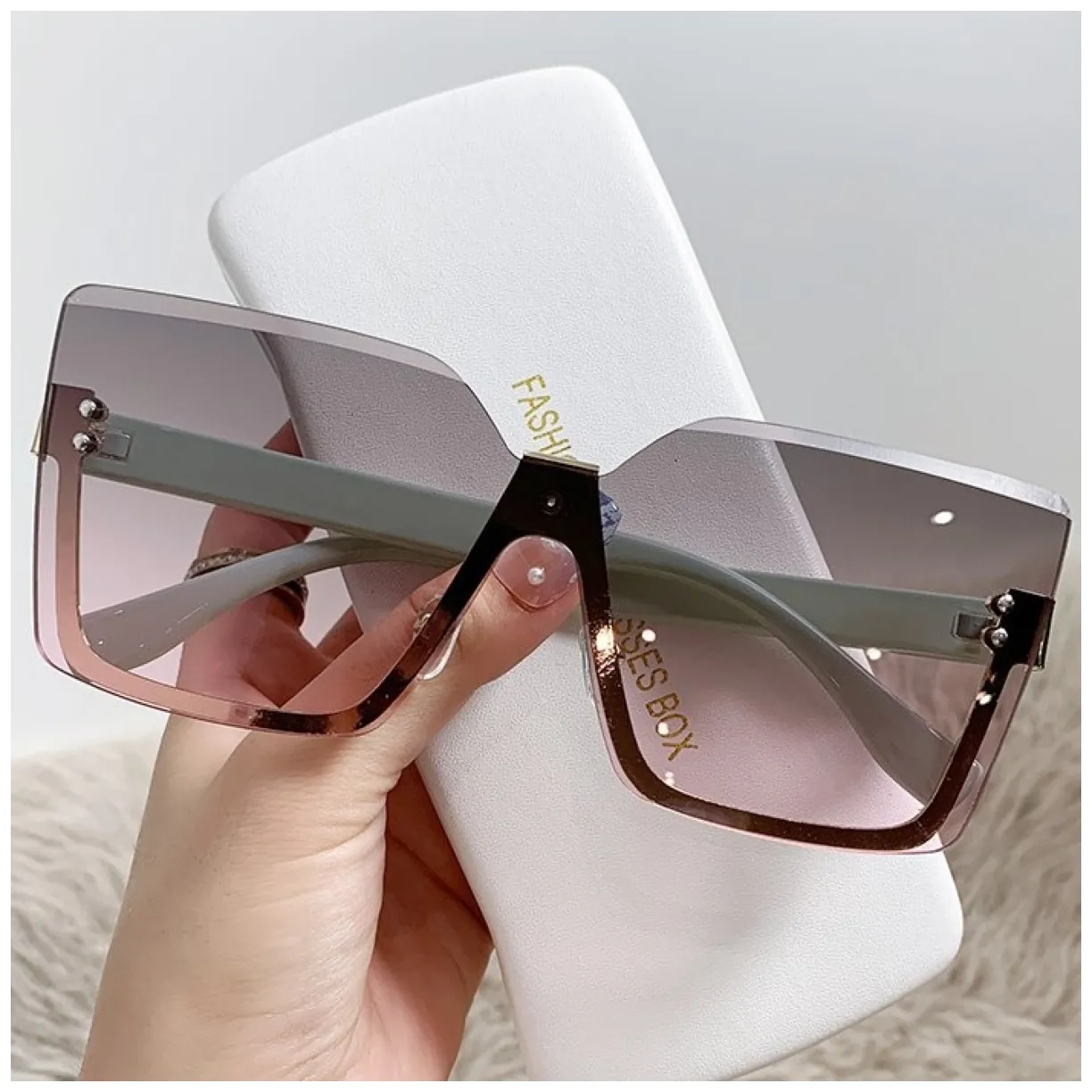 Okulary przeciwsłoneczne ELEGANT SQUARE OMBRE - obrazek 3
