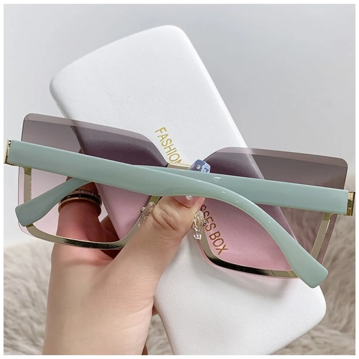Okulary przeciwsłoneczne ELEGANT SQUARE OMBRE - obrazek 4