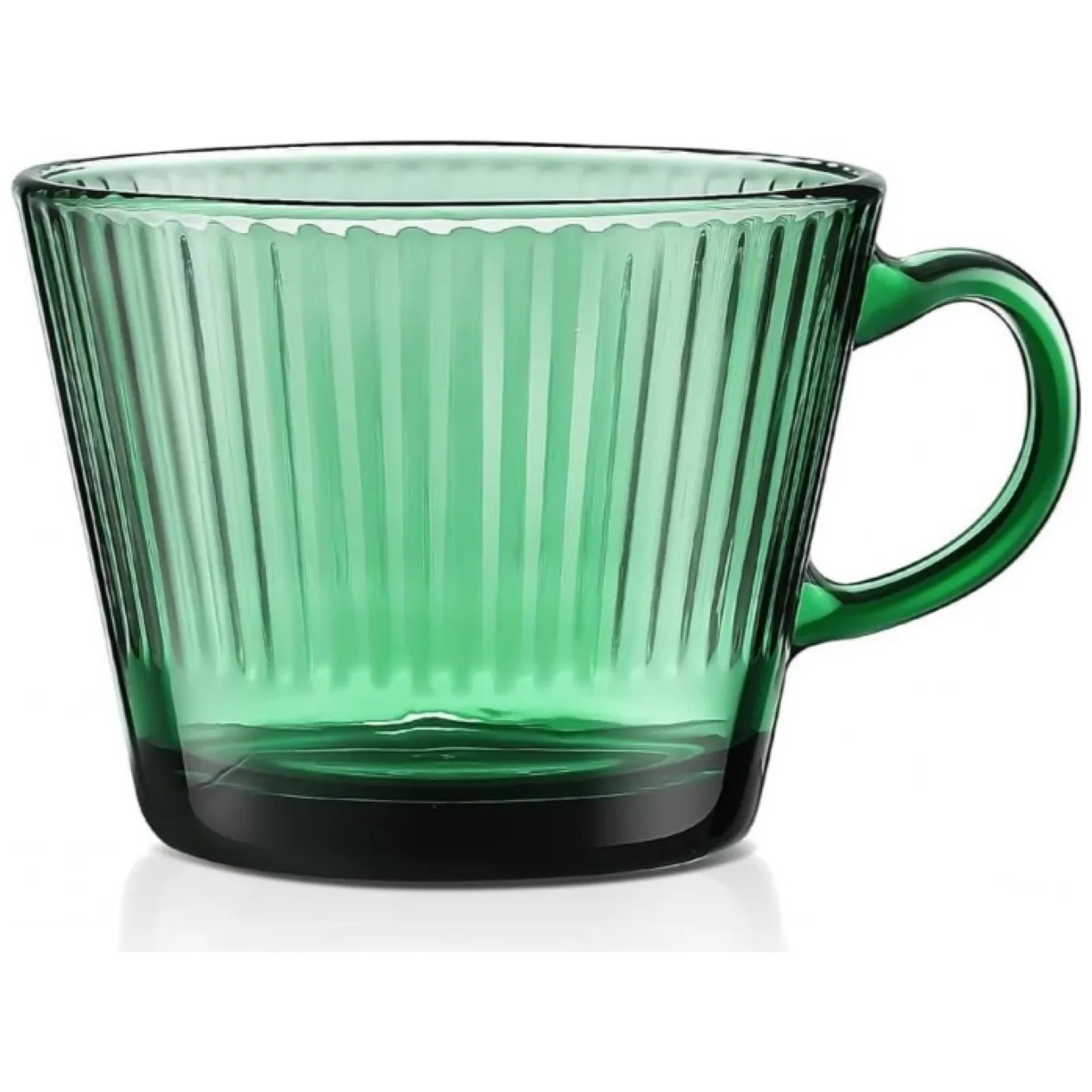 Filiżanka szklanka ryflowana duża butelkowa zieleń 380 ml 1szt SZK178 - obrazek 2