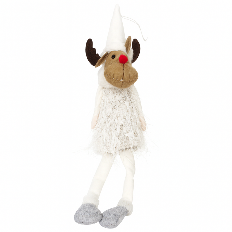 Renifer ŚWIĄTECZNY BOŻE NARODZENIE siedzący 37 cm Z PLUSZU RSN01B - obrazek 4