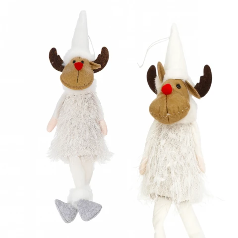 Renifer ŚWIĄTECZNY BOŻE NARODZENIE siedzący 37 cm Z PLUSZU RSN01B