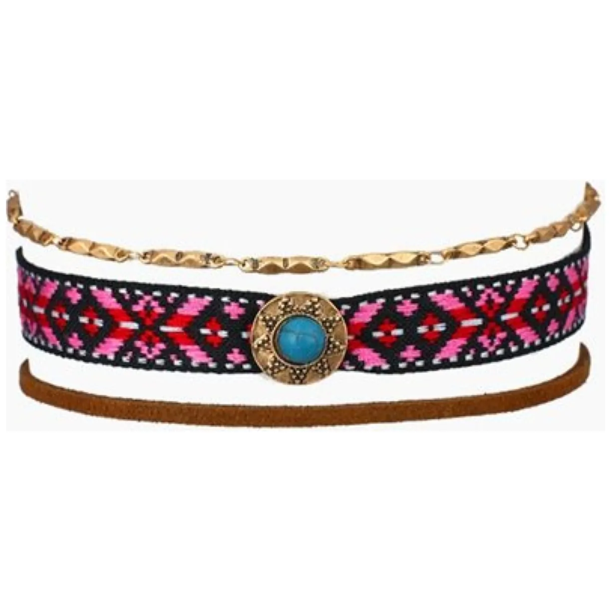 NASZYJNIK CHOKER BOHO FESTIWAL AZTECKI N528
