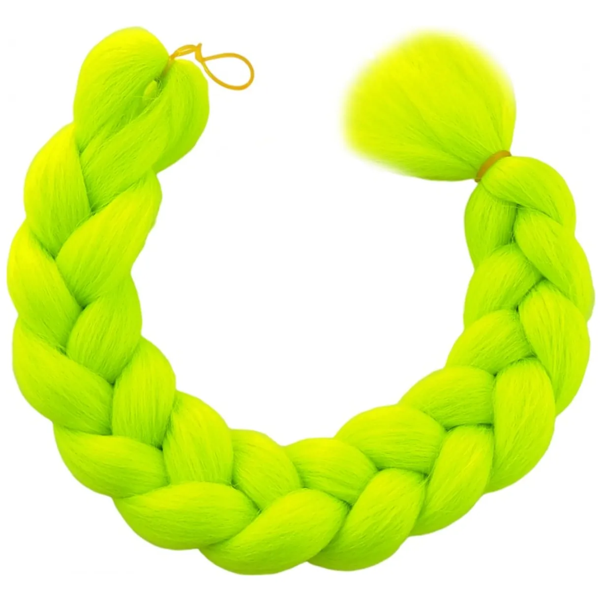 Syntetyczne włosy 120 cm gęste jednokolorowe limonka WLS43 - obrazek 2