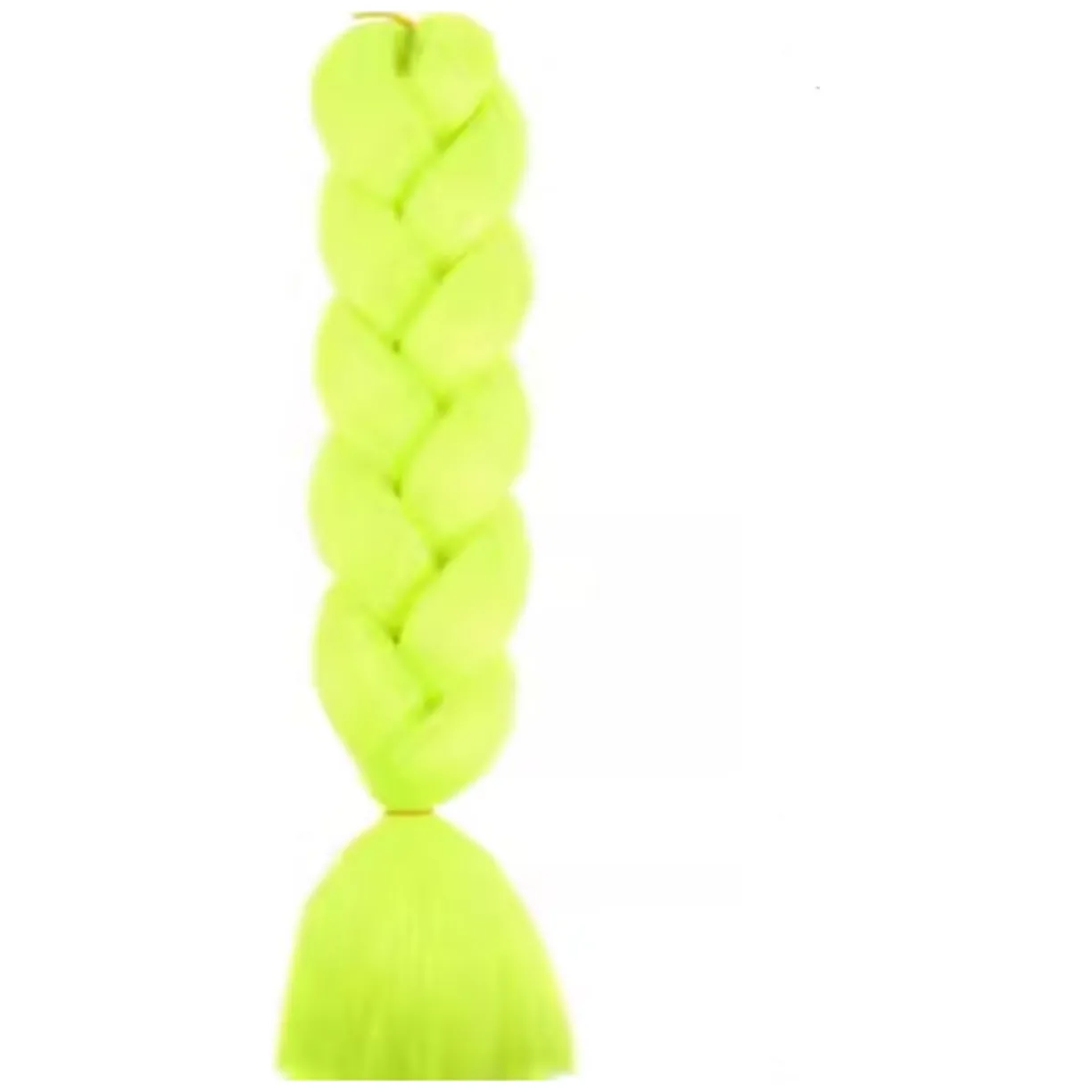 Syntetyczne włosy 120 cm gęste jednokolorowe limonka WLS43 - obrazek 4