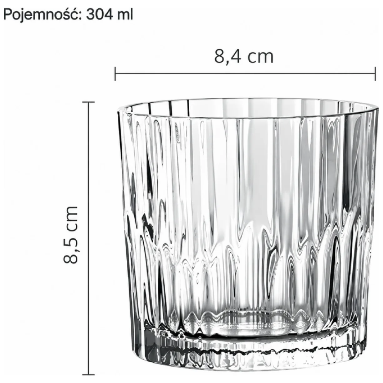 Zestaw 6 szklanek ryflowanych grube szkło 300 ml do kawy i whisky - obrazek 7
