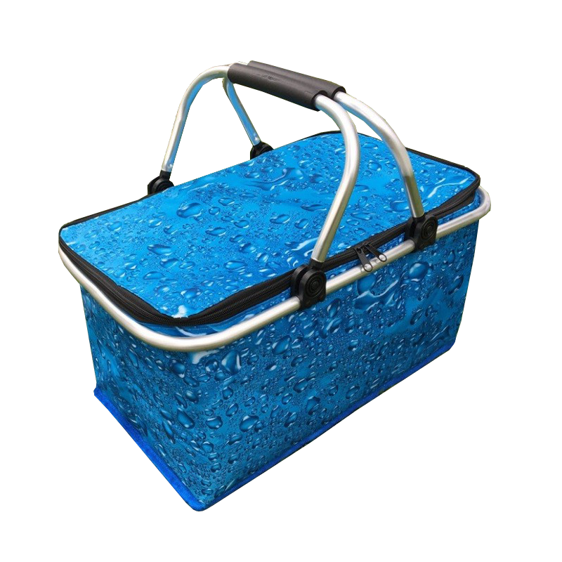 Składany kosz termiczny na zakupy, piknik 47x27x23cm KP01WOD