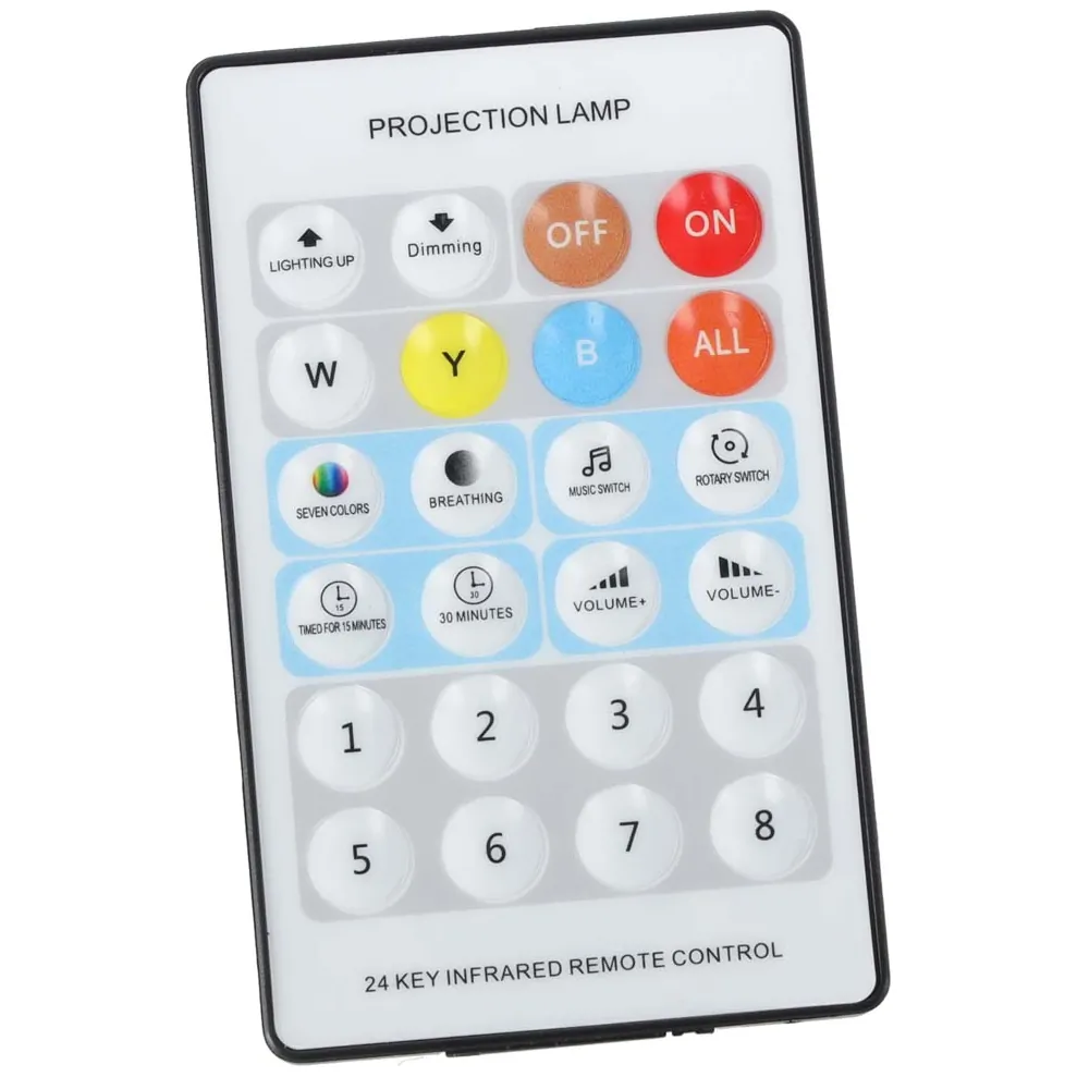 Lampka nocna LED USB projektor gwiazd obrotowa z 6 motywami i pilotem jelonek - obrazek 7