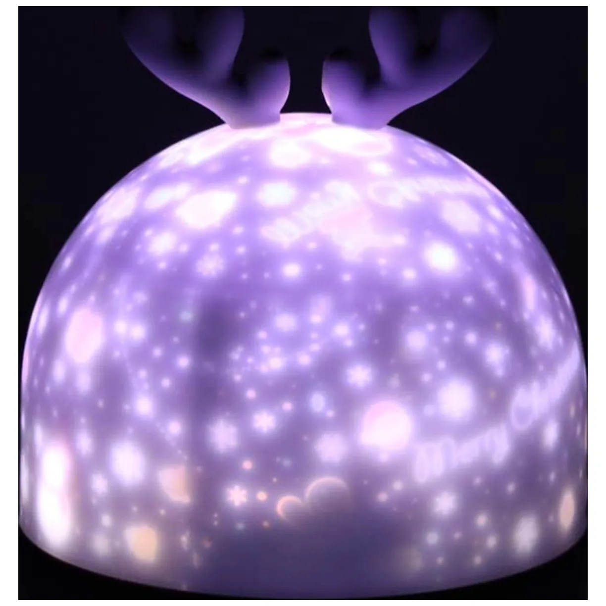 Lampka nocna LED USB projektor gwiazd obrotowa z 6 motywami i pilotem jelonek - obrazek 10