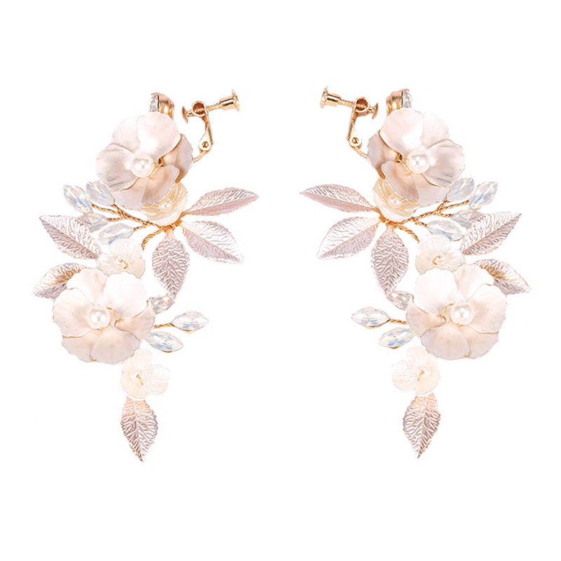 Kolczyki ślubne BOHO wizytowe wiszące z kryształkami stal szlachetna KOLS08