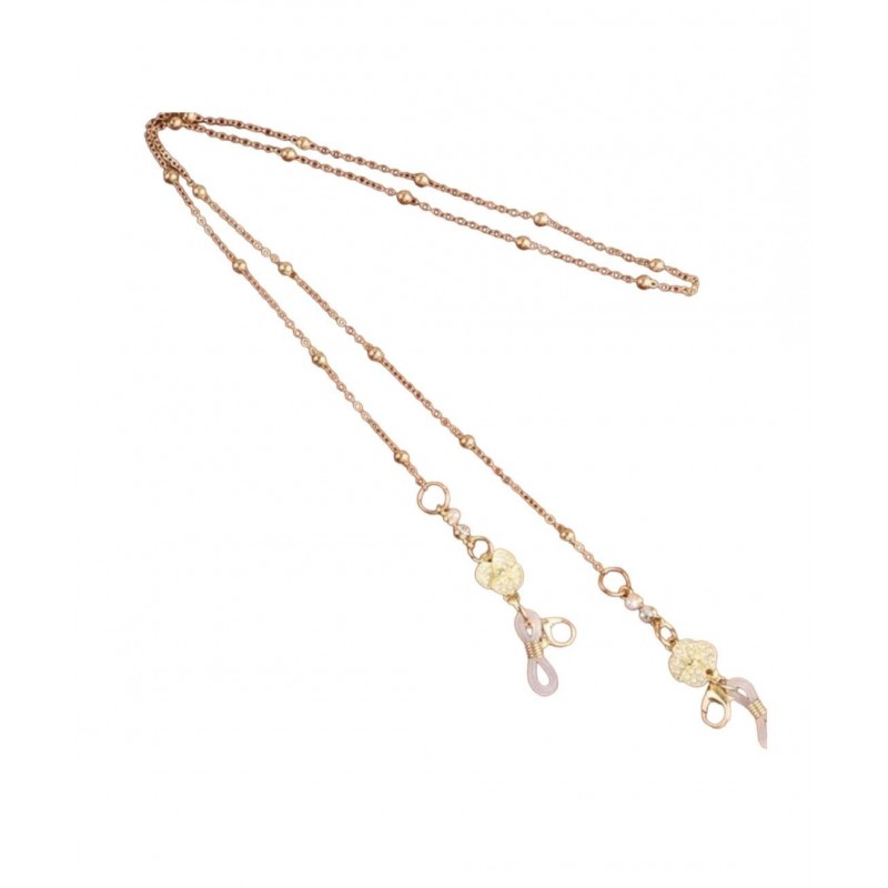 Łańcuszek do okularów cienki złoty kwiat cyrkonie 68cm LDK17 - obrazek 6