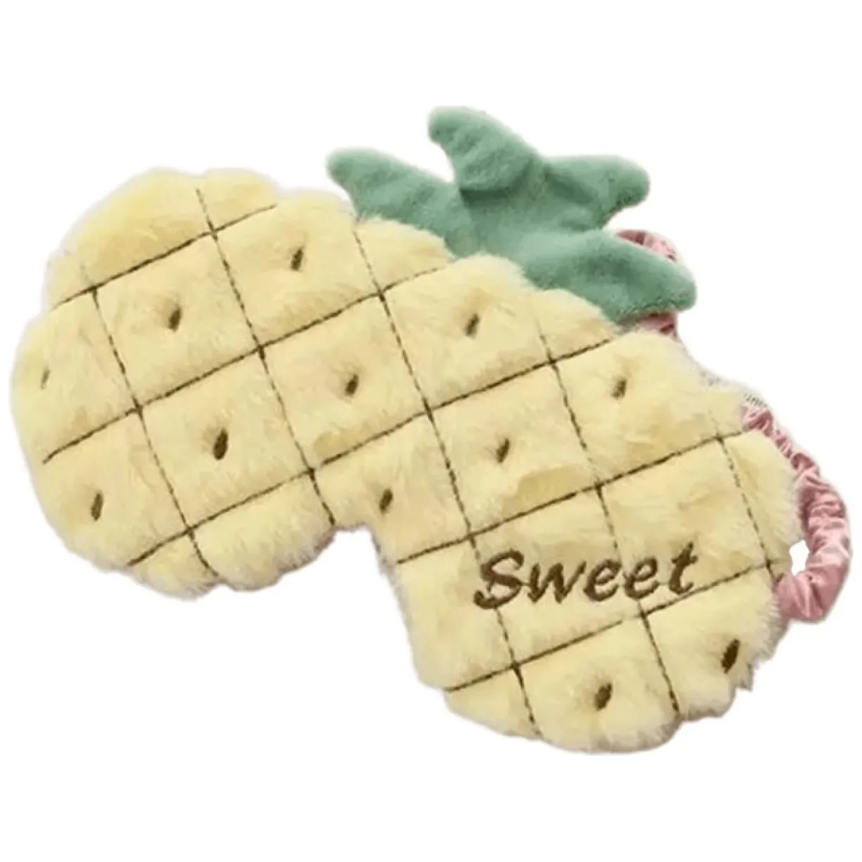 Maska do spania futrzana ananas żółte sweet OPK05