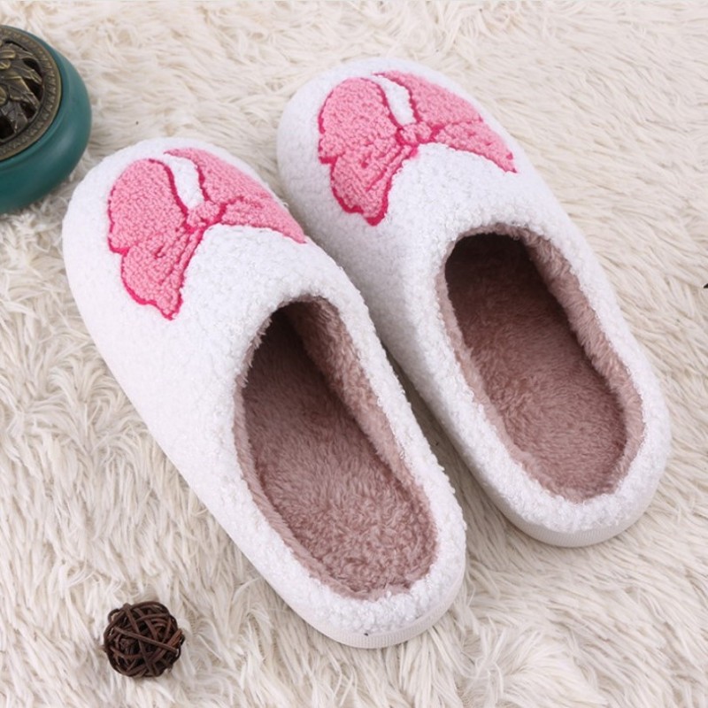 Ciepłe kapcie z kokardą ocieplane, antypoślizgowe PAN03R38, rozmiar 38 - obrazek 5