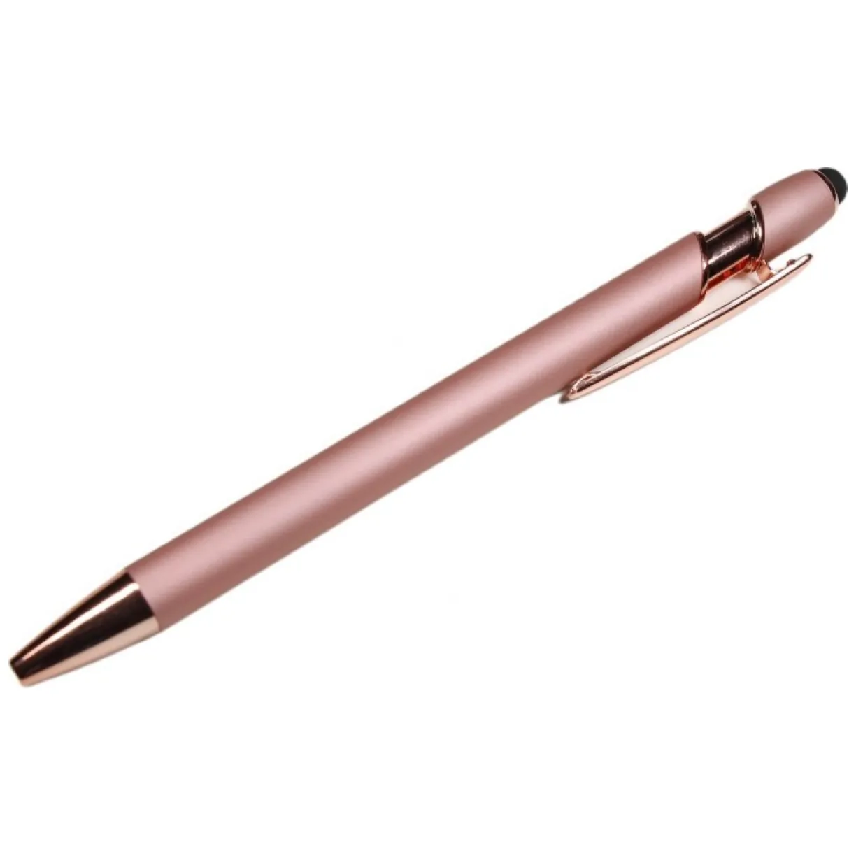 Długopis metalowy, tusz czarny, touch pen soft touch pudrowy róż DL04 - obrazek 3