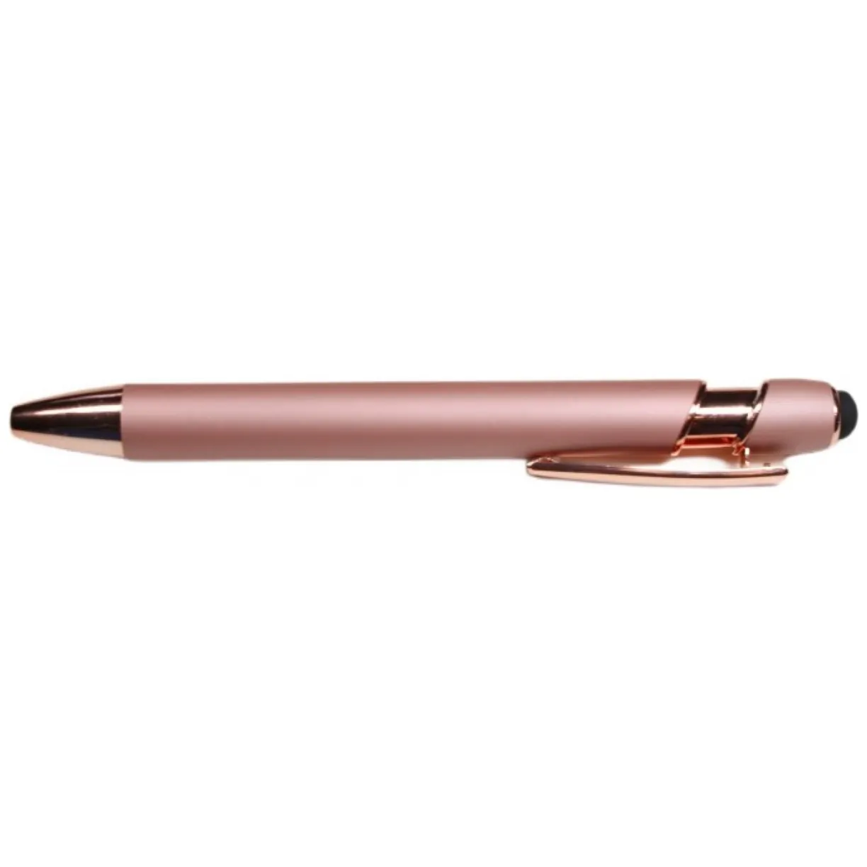 Długopis metalowy, tusz czarny, touch pen soft touch pudrowy róż DL04 - obrazek 4