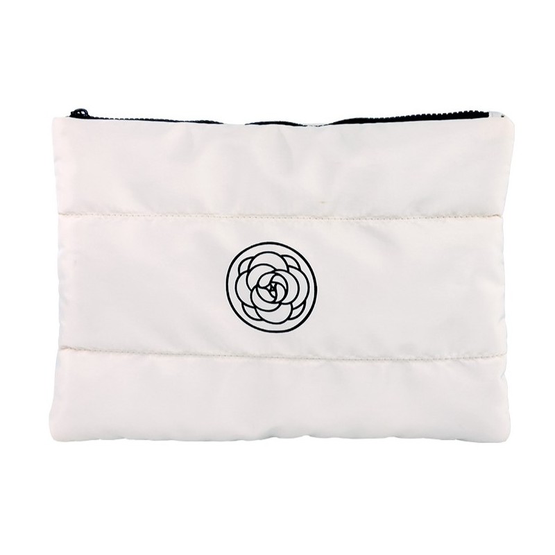 Kosmetyczka damska pikowana duża, wodoodporna biała 22 x 31cm KS144B - obrazek 2