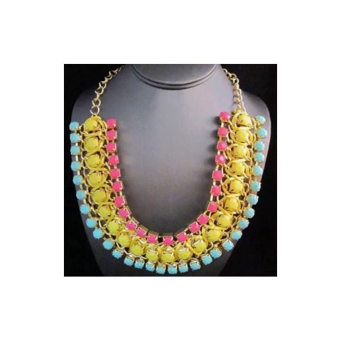 NASZYJNIK KOLIA KRYSZTAŁOWY KOLOROWY N421